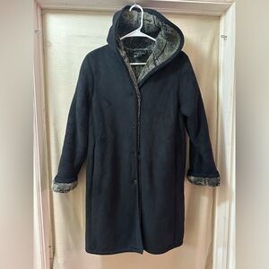 FUDA New York Faux Shearling Lined Hooded Coat Women’s Small Winter Jacket